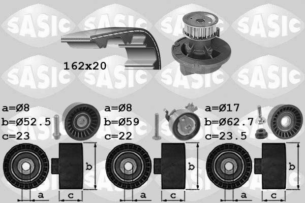 Sasic 3906093 - Ūdenssūknis + Zobsiksnas komplekts www.autospares.lv