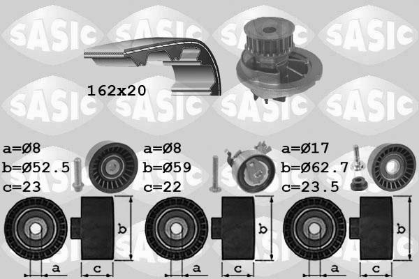 Sasic 3906092 - Ūdenssūknis + Zobsiksnas komplekts autospares.lv