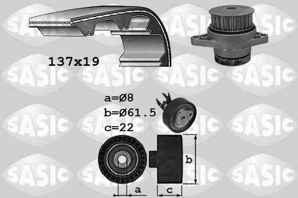 Sasic 3906054 - Водяной насос + комплект зубчатого ремня ГРМ www.autospares.lv