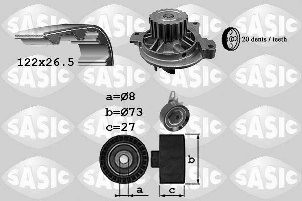 Sasic 3906050 - Ūdenssūknis + Zobsiksnas komplekts autospares.lv