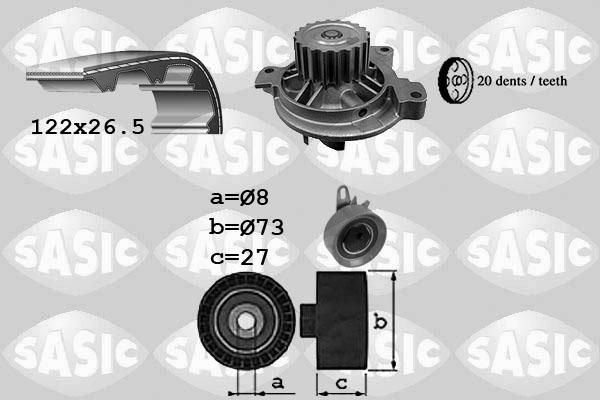 Sasic 3906051 - Ūdenssūknis + Zobsiksnas komplekts autospares.lv