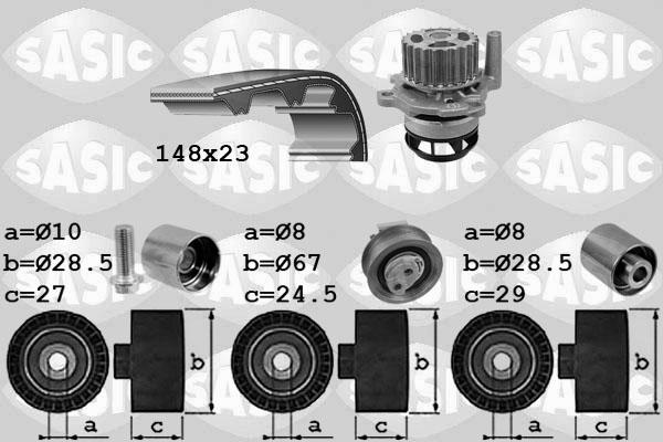 Sasic 3906057 - Ūdenssūknis + Zobsiksnas komplekts autospares.lv