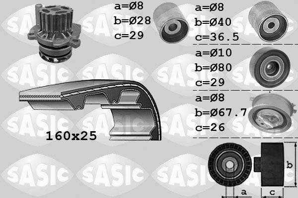 Sasic 3906069 - Ūdenssūknis + Zobsiksnas komplekts autospares.lv