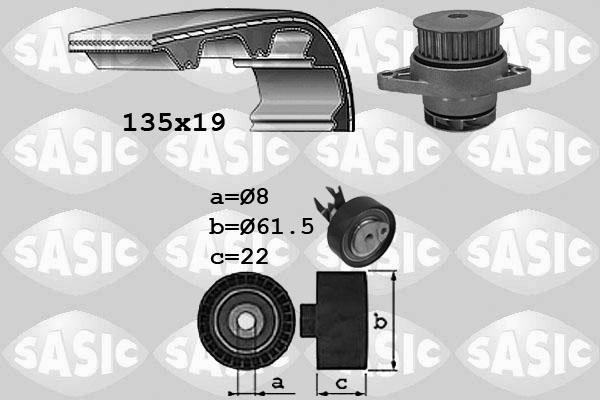 Sasic 3906065 - Ūdenssūknis + Zobsiksnas komplekts www.autospares.lv