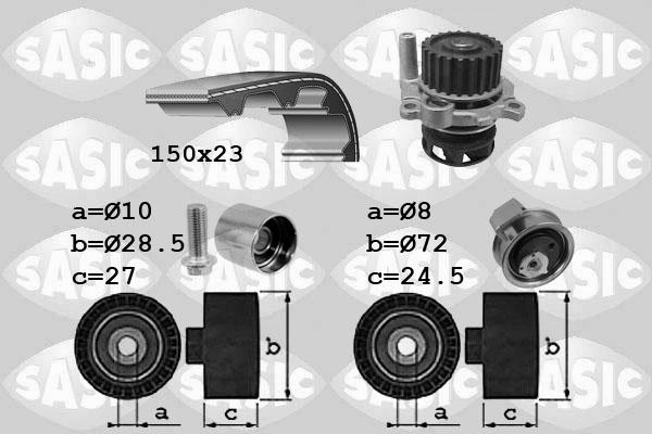 Sasic 3906063 - Водяной насос + комплект зубчатого ремня ГРМ www.autospares.lv