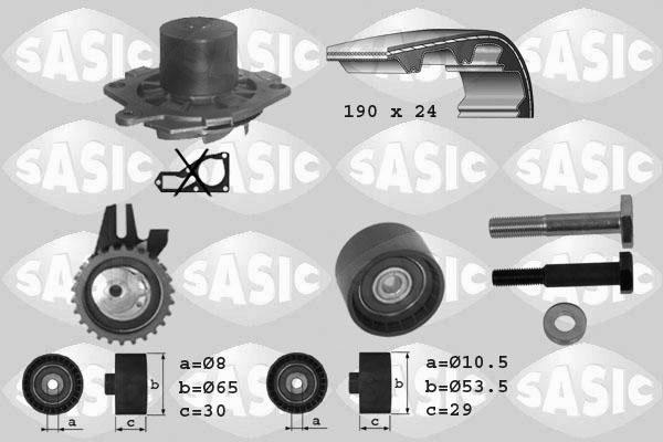 Sasic 3906004 - Водяной насос + комплект зубчатого ремня ГРМ www.autospares.lv