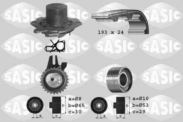 Sasic 3906005 - Водяной насос + комплект зубчатого ремня ГРМ www.autospares.lv