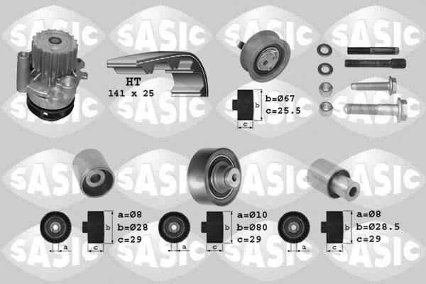 Sasic 3906002 - Ūdenssūknis + Zobsiksnas komplekts autospares.lv