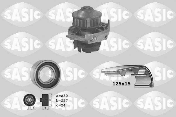 Sasic 3906018 - Водяной насос + комплект зубчатого ремня ГРМ www.autospares.lv