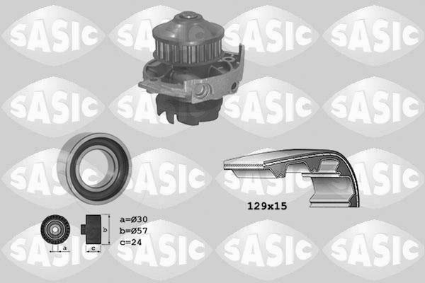 Sasic 3906017 - Водяной насос + комплект зубчатого ремня ГРМ www.autospares.lv