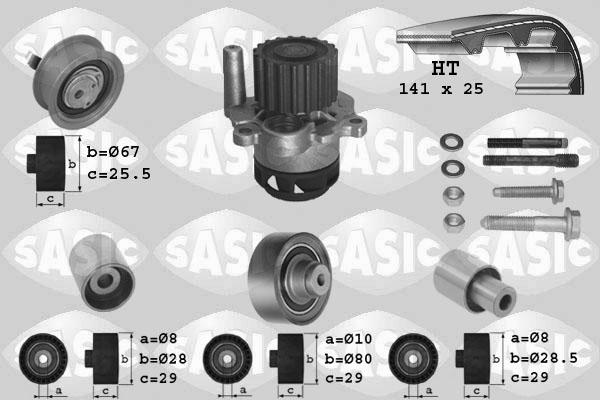 Sasic 3906089 - Ūdenssūknis + Zobsiksnas komplekts autospares.lv