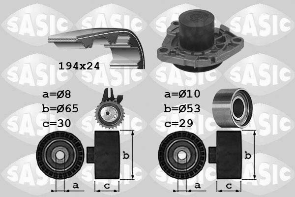 Sasic 3906034 - Ūdenssūknis + Zobsiksnas komplekts www.autospares.lv