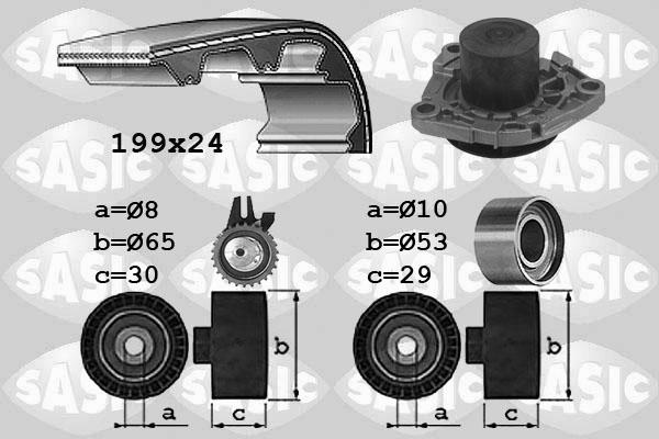 Sasic 3906035 - Ūdenssūknis + Zobsiksnas komplekts autospares.lv