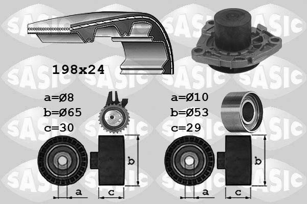 Sasic 3906031 - Ūdenssūknis + Zobsiksnas komplekts www.autospares.lv