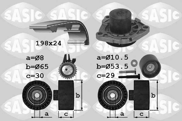 Sasic 3906033 - Ūdenssūknis + Zobsiksnas komplekts autospares.lv