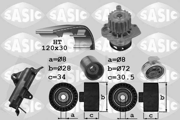 Sasic 3906024 - Ūdenssūknis + Zobsiksnas komplekts autospares.lv