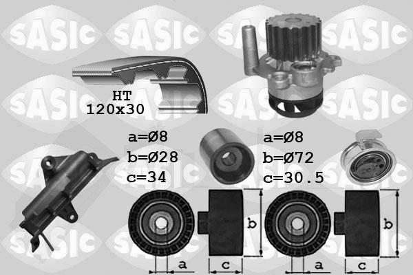 Sasic 3906025 - Ūdenssūknis + Zobsiksnas komplekts www.autospares.lv