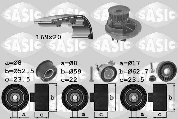 Sasic 3906074 - Ūdenssūknis + Zobsiksnas komplekts www.autospares.lv