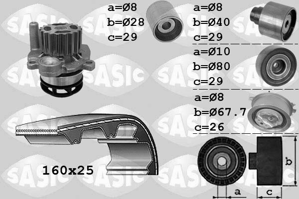 Sasic 3906078 - Ūdenssūknis + Zobsiksnas komplekts autospares.lv