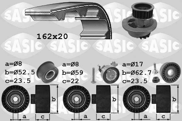 Sasic 3906073 - Ūdenssūknis + Zobsiksnas komplekts autospares.lv