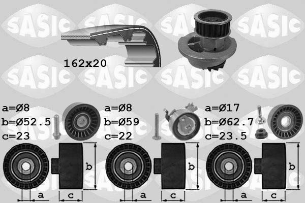 Sasic 3906072 - Ūdenssūknis + Zobsiksnas komplekts autospares.lv