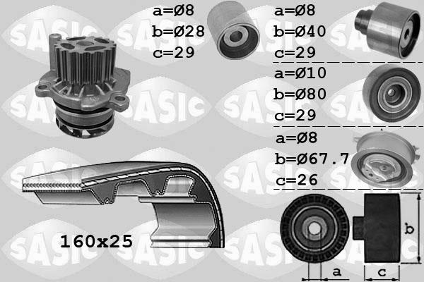 Sasic 3906077 - Ūdenssūknis + Zobsiksnas komplekts www.autospares.lv