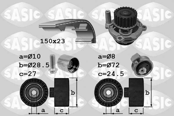 Sasic 3906101 - Ūdenssūknis + Zobsiksnas komplekts autospares.lv