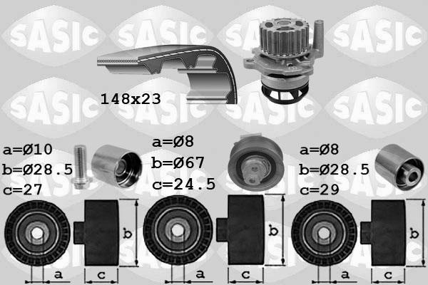 Sasic 3906103 - Ūdenssūknis + Zobsiksnas komplekts www.autospares.lv