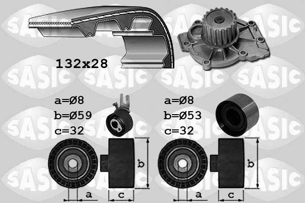 Sasic 3906107 - Ūdenssūknis + Zobsiksnas komplekts autospares.lv