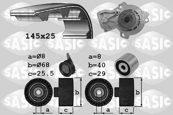 Sasic 3906110 - Ūdenssūknis + Zobsiksnas komplekts autospares.lv