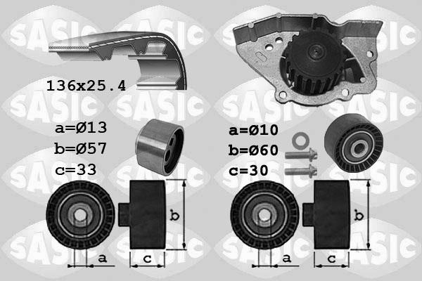 Sasic 3900041 - Ūdenssūknis + Zobsiksnas komplekts www.autospares.lv