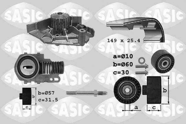 Sasic 3900005 - Ūdenssūknis + Zobsiksnas komplekts www.autospares.lv