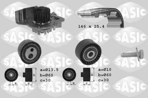 Sasic 3900006 - Водяной насос + комплект зубчатого ремня ГРМ www.autospares.lv