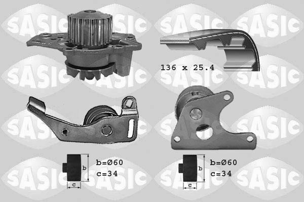 Sasic 3900001 - Ūdenssūknis + Zobsiksnas komplekts www.autospares.lv