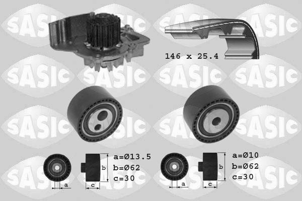 Sasic 3900008 - Водяной насос + комплект зубчатого ремня ГРМ www.autospares.lv