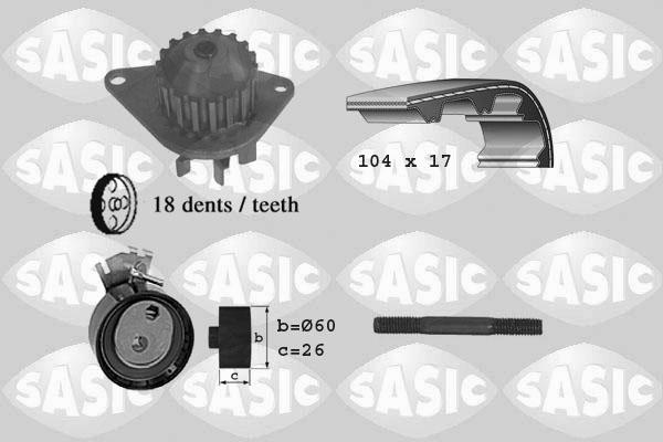 Sasic 3900003 - Ūdenssūknis + Zobsiksnas komplekts www.autospares.lv