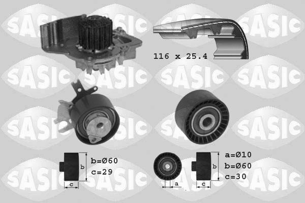 Sasic 3900007 - Водяной насос + комплект зубчатого ремня ГРМ www.autospares.lv