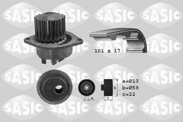 Sasic 3900019 - Ūdenssūknis + Zobsiksnas komplekts autospares.lv