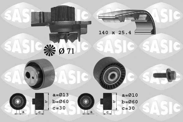 Sasic 3900010 - Водяной насос + комплект зубчатого ремня ГРМ www.autospares.lv