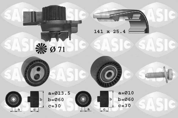 Sasic 3900011 - Водяной насос + комплект зубчатого ремня ГРМ www.autospares.lv