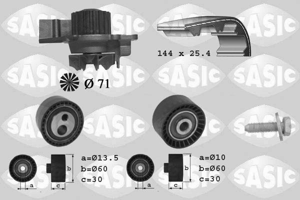 Sasic 3900013 - Ūdenssūknis + Zobsiksnas komplekts autospares.lv