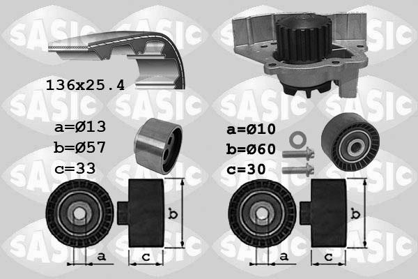 Sasic 3900033 - Ūdenssūknis + Zobsiksnas komplekts www.autospares.lv