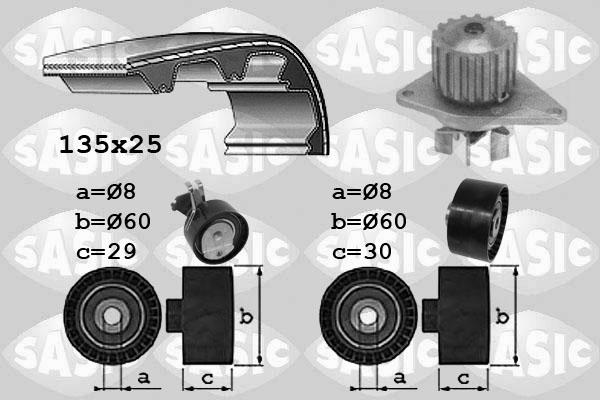 Sasic 3900032 - Водяной насос + комплект зубчатого ремня ГРМ www.autospares.lv