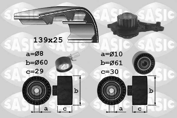 Sasic 3900037 - Ūdenssūknis + Zobsiksnas komplekts www.autospares.lv