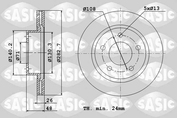 Sasic 2464F64J - Bremžu diski www.autospares.lv