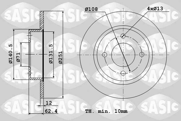 Sasic 2004289J - Bremžu diski www.autospares.lv