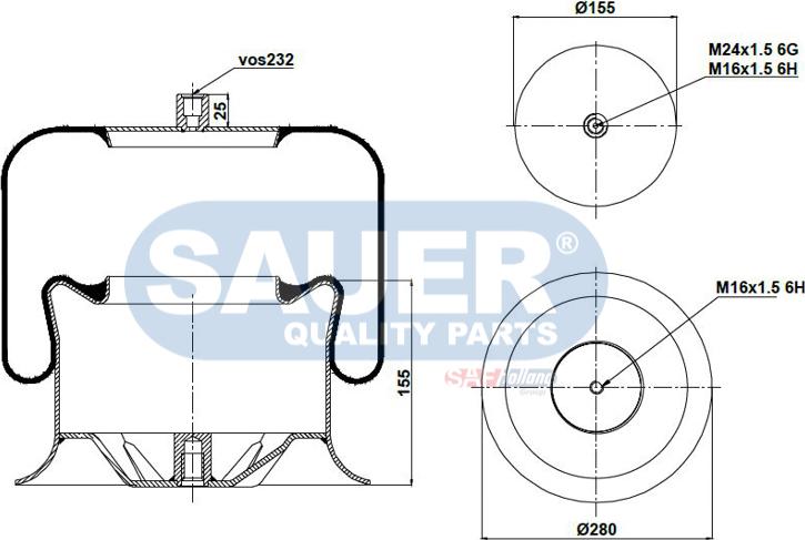 SAUER S2294757321 - Bellow, air suspension www.autospares.lv