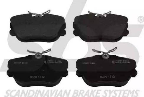 SBS 1501229937 - Brake Pad Set, disc brake www.autospares.lv