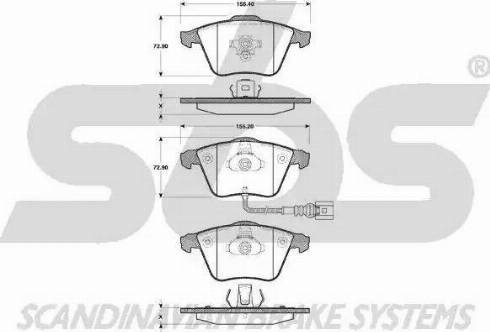 SBS 15012247110 - Bremžu uzliku kompl., Disku bremzes autospares.lv