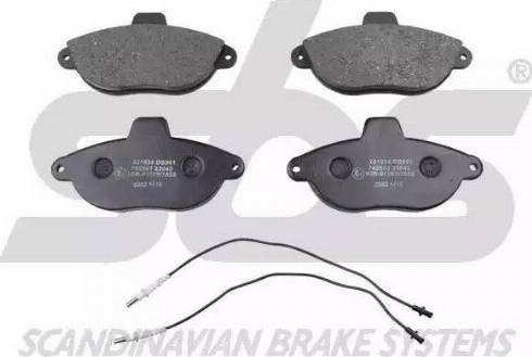 SBS 1501221934 - Brake Pad Set, disc brake www.autospares.lv